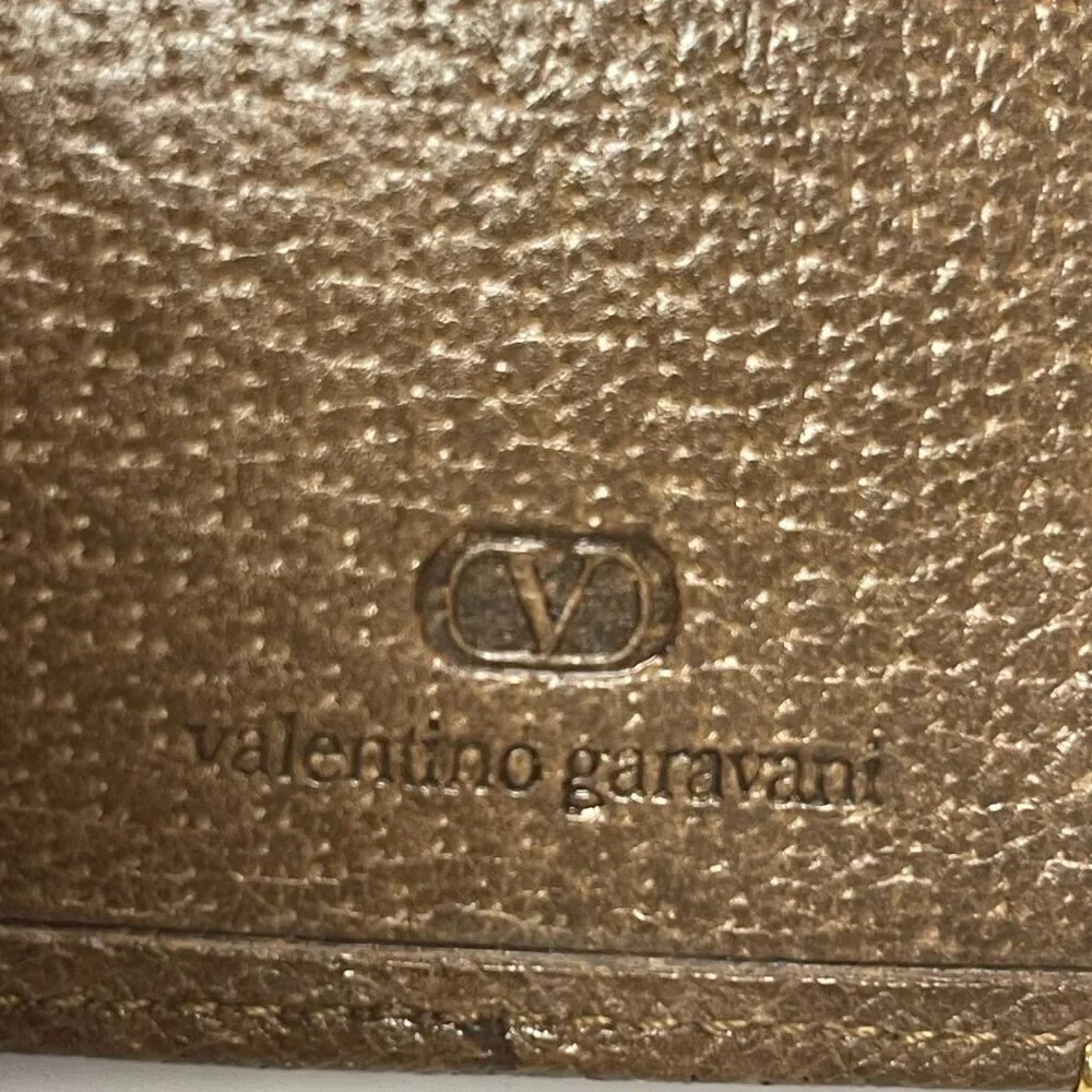 Valentino Garavani Brown Leather Slim Bifold Long Wallet - Preowned